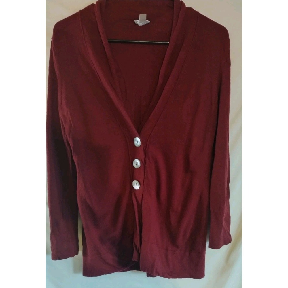J. Jill Maroon Cardigan Size Petite Small
